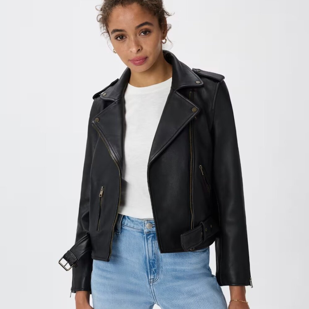 Quince 100% Leather Motorcycle Jacket